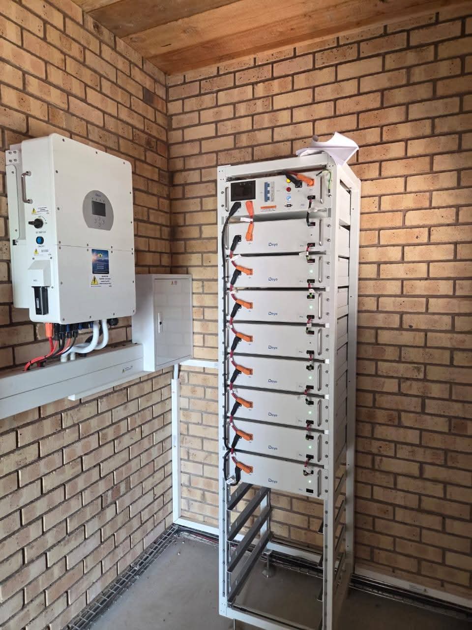 Deye lithium battery rack and inverter